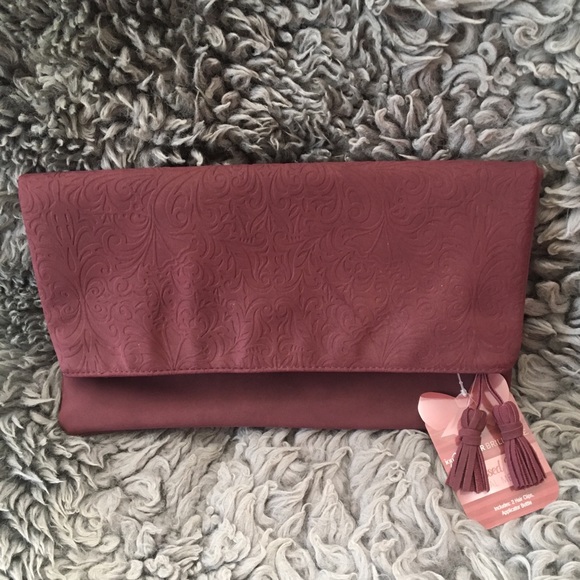 Handbags - MAROON CLUTCH NWT